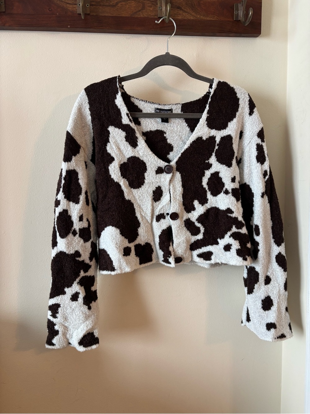 Pretty little thing cow print cardigan - M